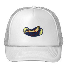 Didgeridoo against blue background graphic hat