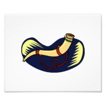 Didgeridoo against blue background graphic photo