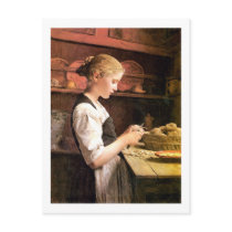 Die kleine Kartoffelschälerin Girl Peeling Potatos Post Card