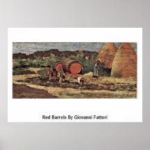 Die Red Barrels By Giovanni Fattori Poster
