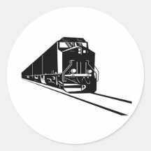 diesel passenger train freight locomotive round sticker