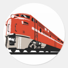 diesel passenger train freight locomotive round sticker