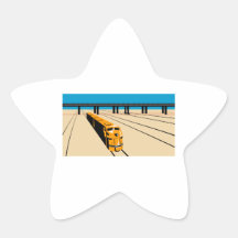 Diesel Train High Angle Retro Star Stickers