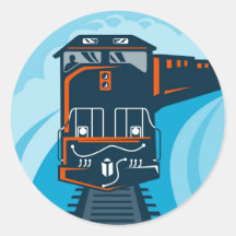 diesel train locomotive rail transport round sticker
