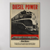 Diesel Train Vintage Travel Poster Ad Retro Prints