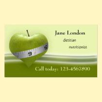 Dietician & Nutritionist Green Heart Business Card business cards
