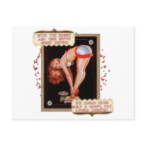 Dieting Pin Up Post Card