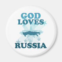 Dieu aime la Russie Aimant Pour Réfrigérateur