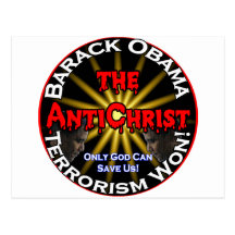 Dieu d'Obama d'antichriste Carte Postale