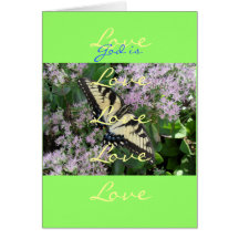 "Dieu est carte de note d'amour"