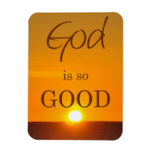 Dieu est coucher du soleil tellement bon au-dessus magnet rectangulaire