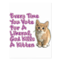 Dieu tue un chaton carte postale