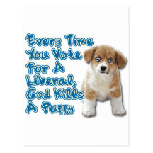 Dieu tue un chiot carte postale