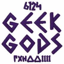 Dieux de geek pourpres sur la chemise brodée par o