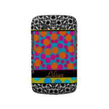Different Colourful polkadots and Black White Blackberry Bold Case