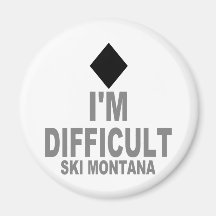 Difficult Ski MONTANA Refrigerator Magnets
