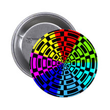 Digital Abstract Rainbow Pop Art Pinback Buttons