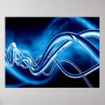 Digital Art - Blue Sine Waves Print