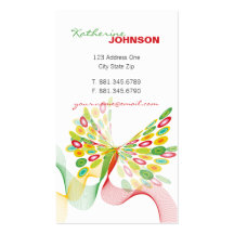 Digital Butterfly Retro Fun Custom Profile Card Business Card Template