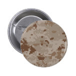 Digital Desert Camouflage Pinback Buttons