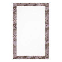 Digital Desert Camouflage with White Personalized Stationery