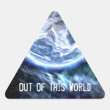 Digital Galaxy Alien Planet In Space Blue Nebula Sticker