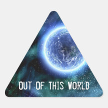 Digital Galaxy Alien Planet In Space Blue Nebula Stickers