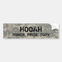 digital, HOOAH, HONOR, PRIDE, DUTY-bumper Bumper Sticker