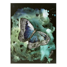 digital monarch butterfly painting post card