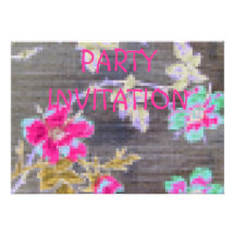 Digital Mosaic Flowers Party Invitation