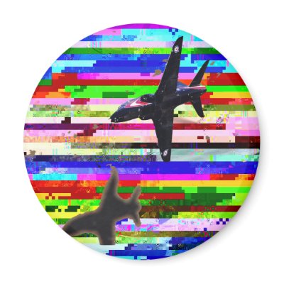 DIGITAL NOISE JET FIGHTER REFRIGERATOR MAGNET by Freedom_T