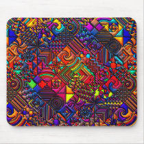 digital quilt modern retro mousepads