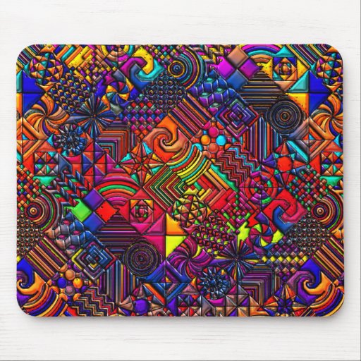 digital quilt modern retro mousepads