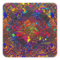 digital quilt modern retro square stickers