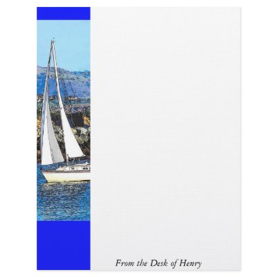 Digital Sailboat Personalized Letterhead by farmer77