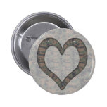 Digital Woodland Camouflage  Heart on Camo Buttons