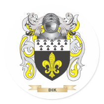Dik Coat of Arms Round Stickers
