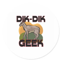 Dik-Dik Geek Round Sticker