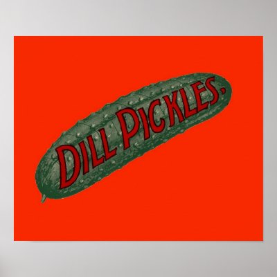 Dill Pickle Pickles Sign Antique Remastered Art Posters by PaperTimeMachine