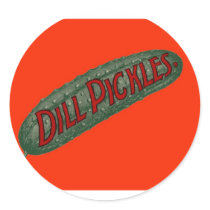 Dill Pickles! Antique Illustration Art Round Sticker