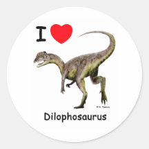 Dilophosaurus Round Sticker
