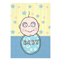 Dimples Baby Boy Baby Shower Invitation
