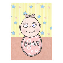 Dimples Baby Girl Baby Shower Invitation