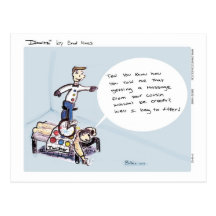 Dimwitz Unicycle Massage Postcard, by Brad Hines