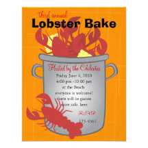 Dîner de homard invitations personnalisées