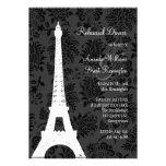 Dîner de répétition de Paris de damassé (noir) Bristols Personnalisés