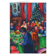 Dîner émouvant de famille carte de vœux