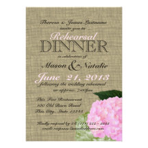 Dîner rose 5x7 de répétition d'hortensia invitations