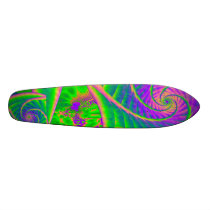 Dingleberries Psychadelic Fused Glass Fractal Skate Board