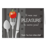 dining eating utensils catering thank you note ... cards